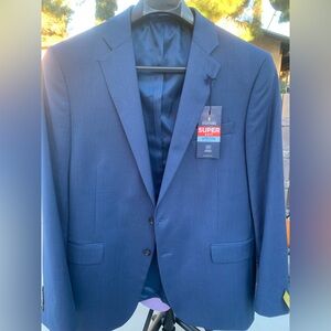 NWT Stafford Men's Classic Fit Blue Super stretch Suit Jacket 46R